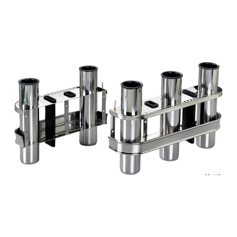 SS rod holder for bulkhead mounting 3 rods - foto originale Osculati Srl
