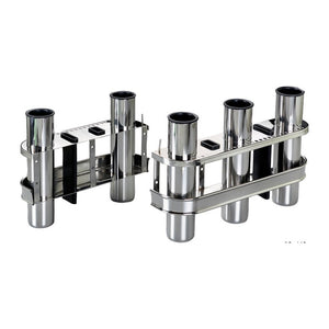 SS rod holder for bulkhead mounting 3 rods - foto originale Osculati Srl
