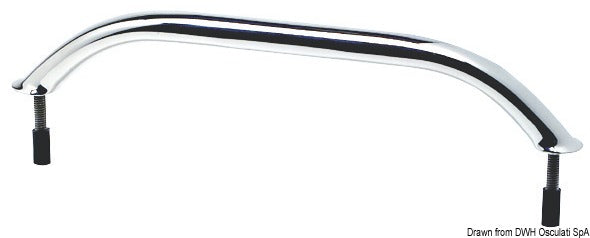 Oval pipe handrail SS external screws 610 mm - foto originale Osculati Srl