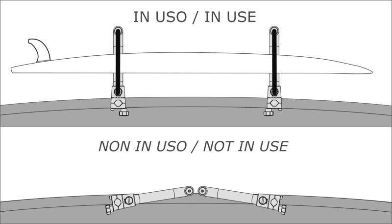 Standard SUP board or gangplank holder kit SS - foto originale Osculati Srl