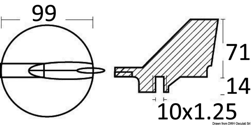 Tecnoseal Magnesium directional fin for Yamaha 225/300 HP - foto originale Osculati Srl