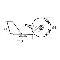 Tecnoseal Fenanod i magnesium Suzuki DF60/140 med hål
