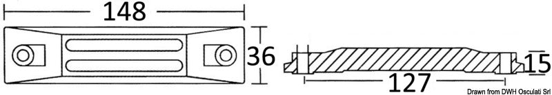 Tecnoseal Zinc plate anode for 35/50 HP - foto originale Osculati Srl