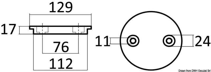 Tecnoseal Zinc flange anode for Verado - foto originale Osculati Srl