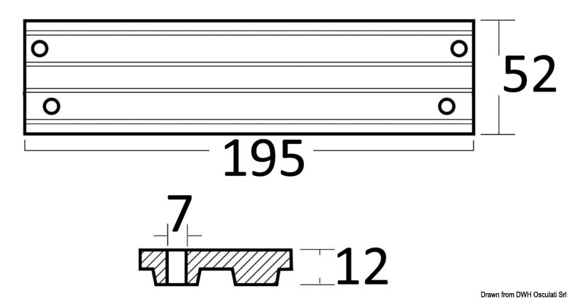 Tecnoseal Zinc anode engine rods Mercury/Mariner 30/200 HP - foto originale Osculati Srl