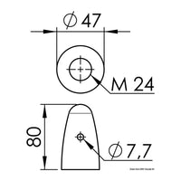 Tecnoseal Ogiva em zinco para hélice Ø 35/40 mm