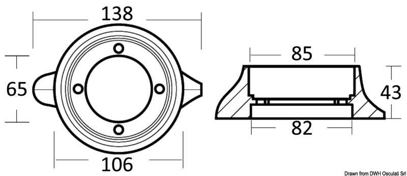 Tecnoseal Magnesium collar anode for Sail Drive Ø 105 mm - foto originale Osculati Srl