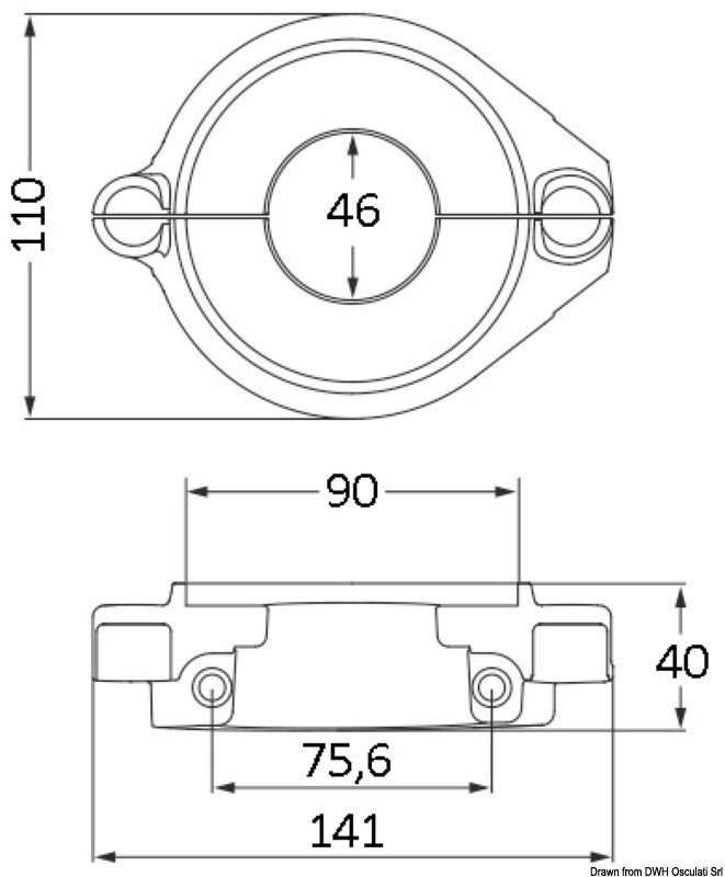 Tecnoseal Zinc collar anode Volvo Ø 107 mm - foto originale Osculati Srl