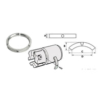 Tecnoseal Kit 3 zinc anodes f.Sail Drive 4-blade propeller