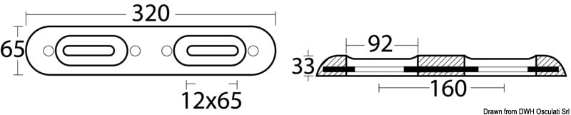 Tecnoseal Zinc anode for bolt mounting 320x65 mm - foto originale Osculati Srl