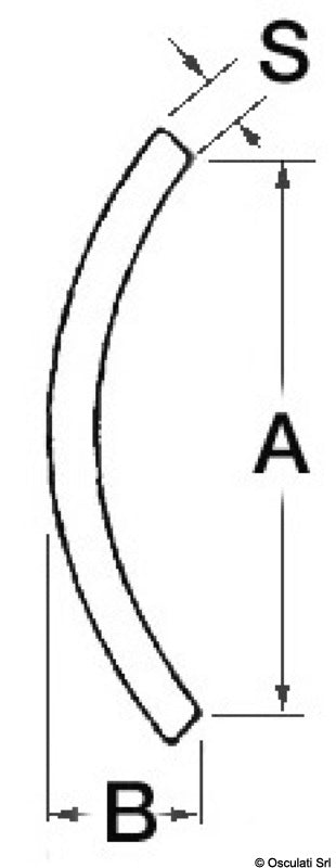 Douglas marine C-shaped pre-drilled and faireds strake 28 mm (pack of 3) - foto originale Osculati Srl