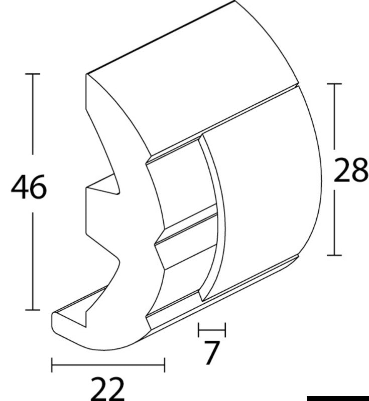 Douglas marine White PVC base for fender profile 28 flared (pack of 24) - foto originale Osculati Srl