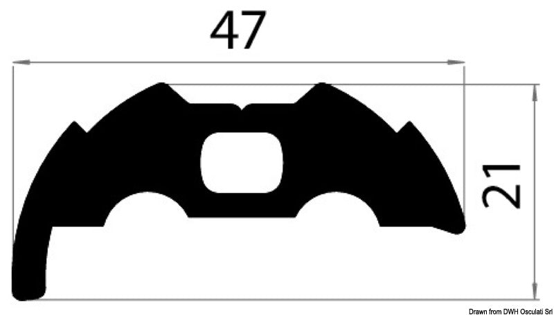 Douglas marine Grey PVC base for fender profile 35 flared (pack of 24) - foto originale Osculati Srl