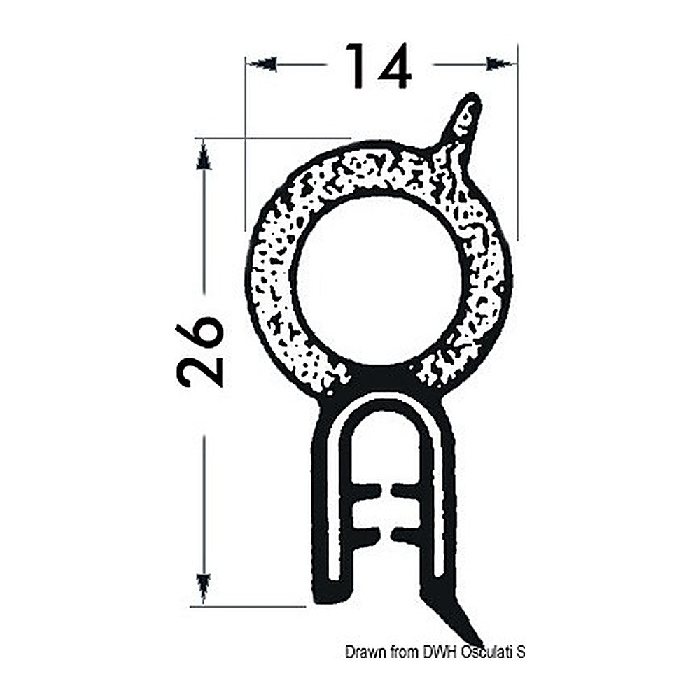 Reinforced PVC profile f. beading black 2-4mm 50m (pack of 50) - foto originale Osculati Srl
