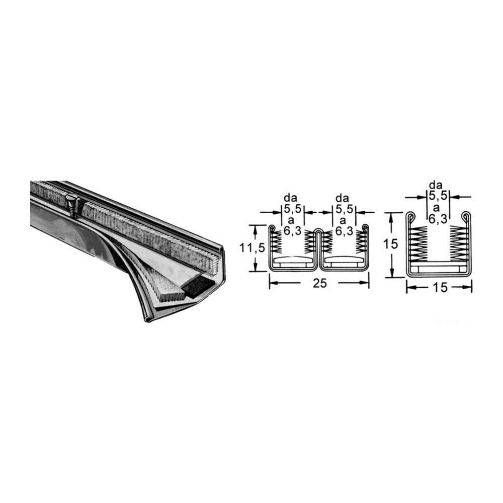 Watertight pane profile AISI316 double 25x11.5 mm - foto originale Osculati Srl