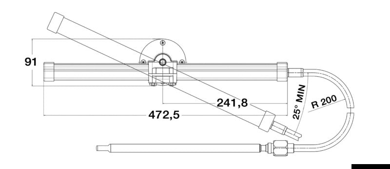 Ultraflex TM87O straighline steering system 15' - foto originale Osculati Srl