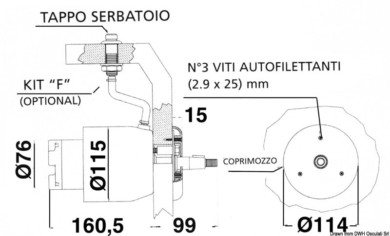 Ultraflex Rear dashboard pump UP39R - foto originale Osculati Srl