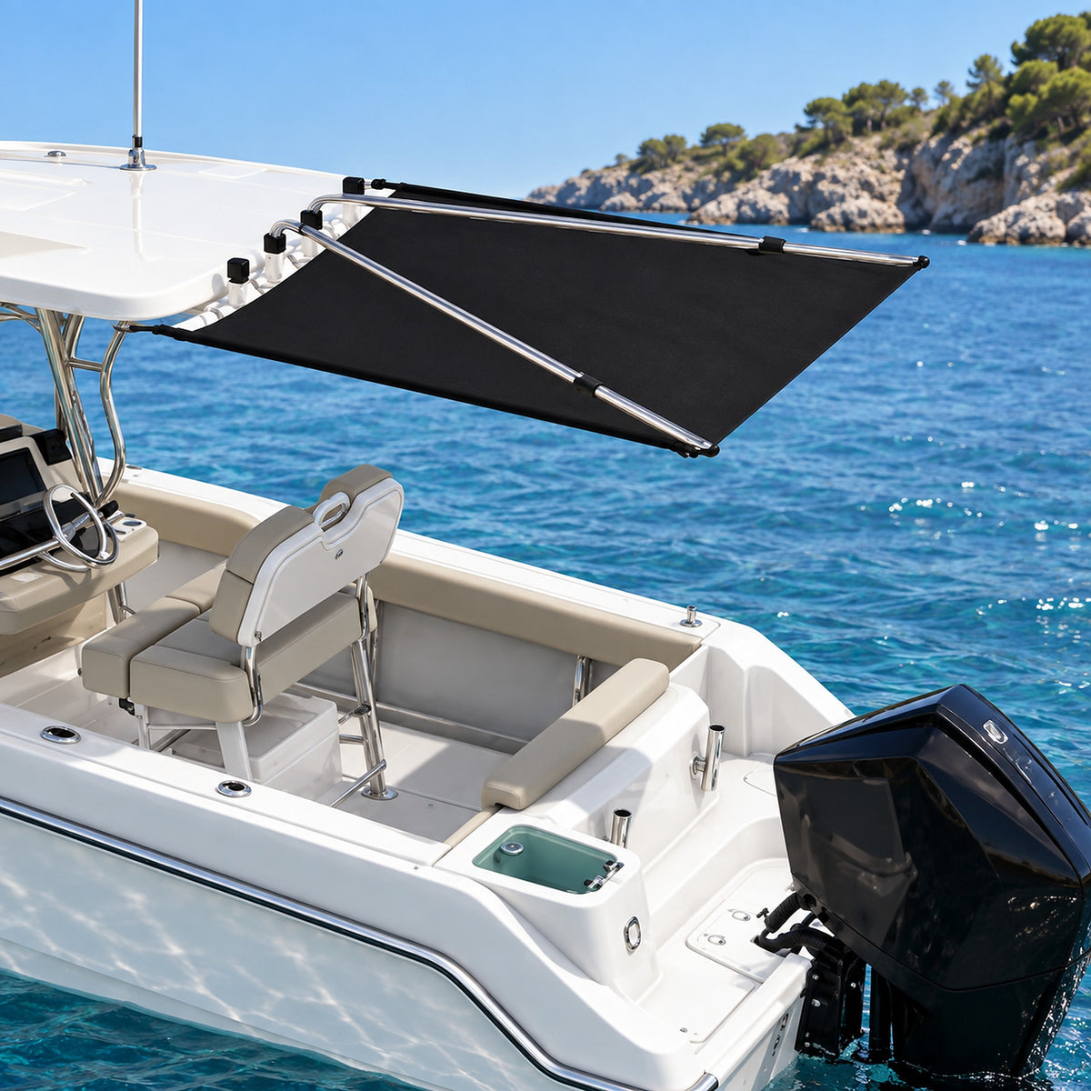 OCEANSOUTH T-Top extender 137 x 121 cm black - in use