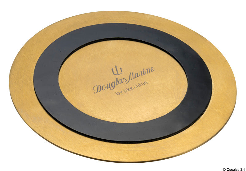 Stainless steel glass holder with gold finish - foto originale Osculati Srl