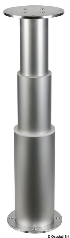 Three-stage anti-rotation round table pedestal (378-778mm) 24V silver - foto originale Osculati Srl