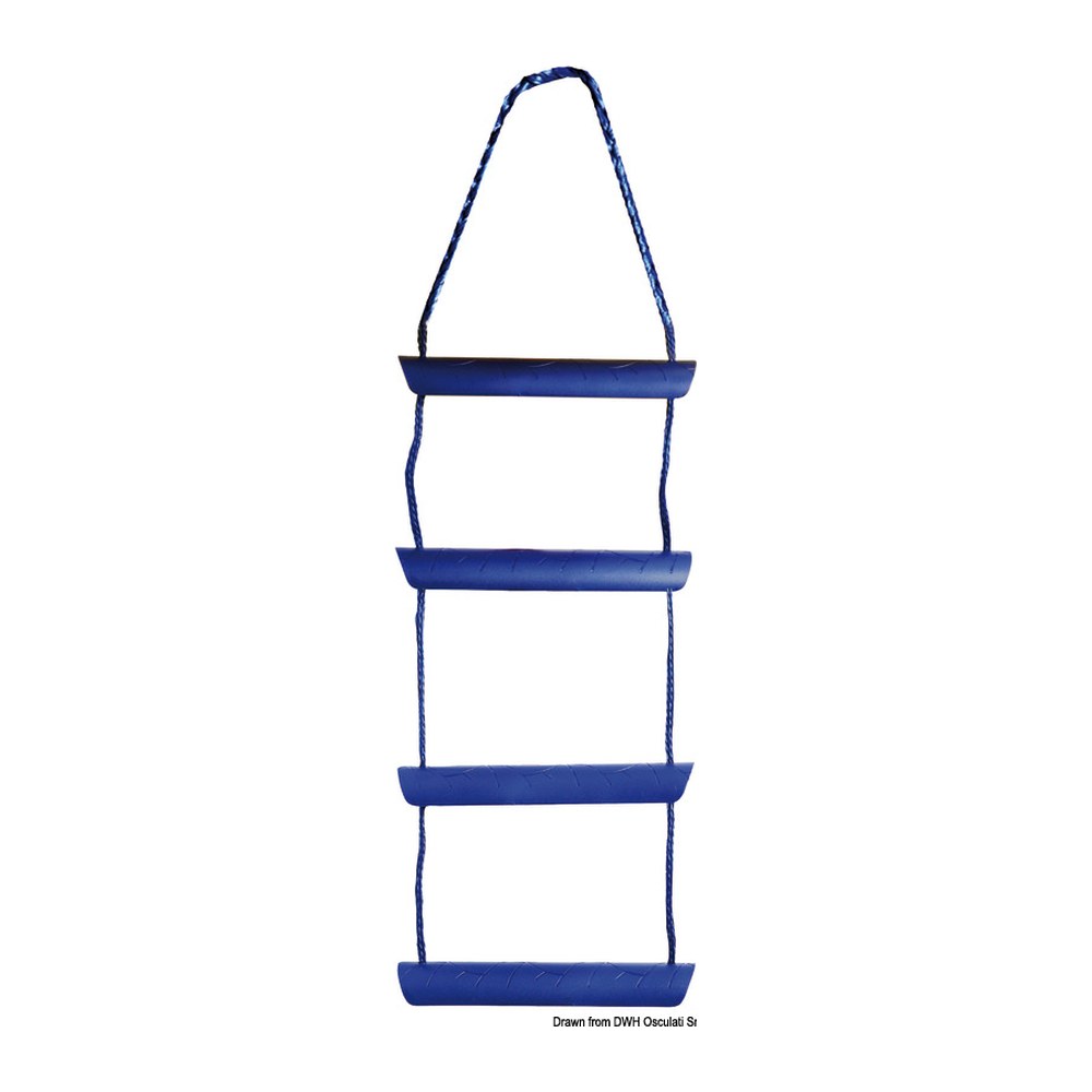 Blue nylon cord ladder, 4 polycarbonate steps - foto originale Osculati Srl