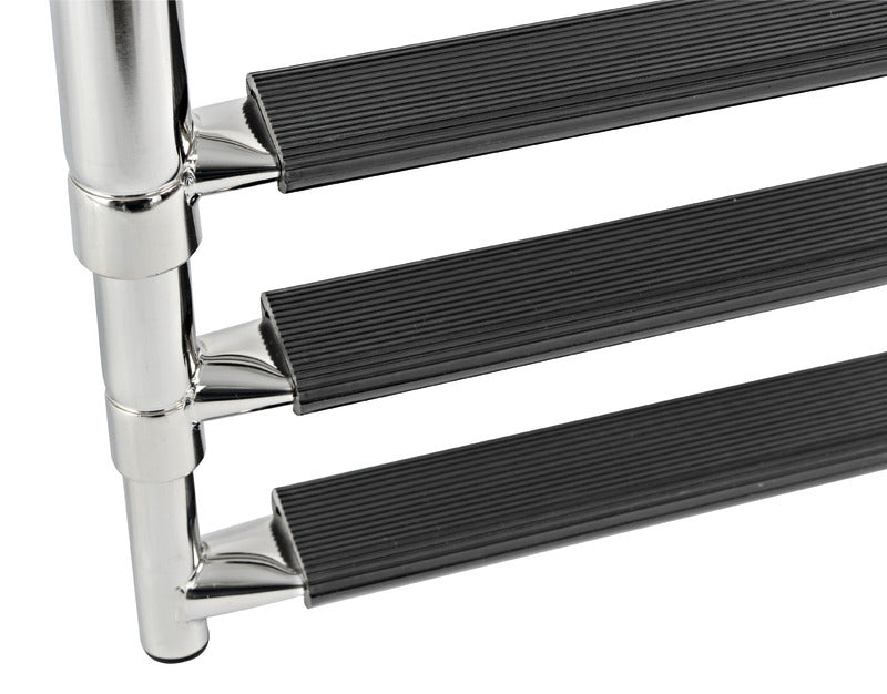 Telescopic standard ladder AISI316 black 4 steps - foto originale Osculati Srl