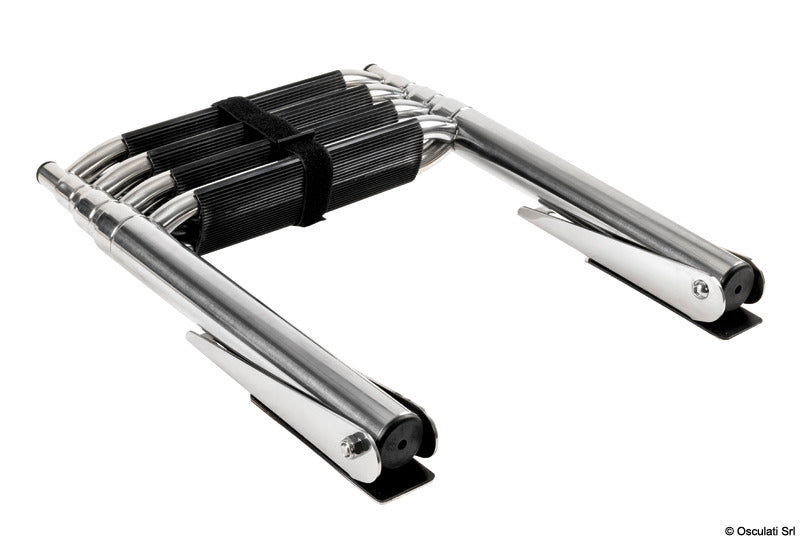 BIG telescopic 4 step ladder above platform slide-out - foto originale Osculati Srl