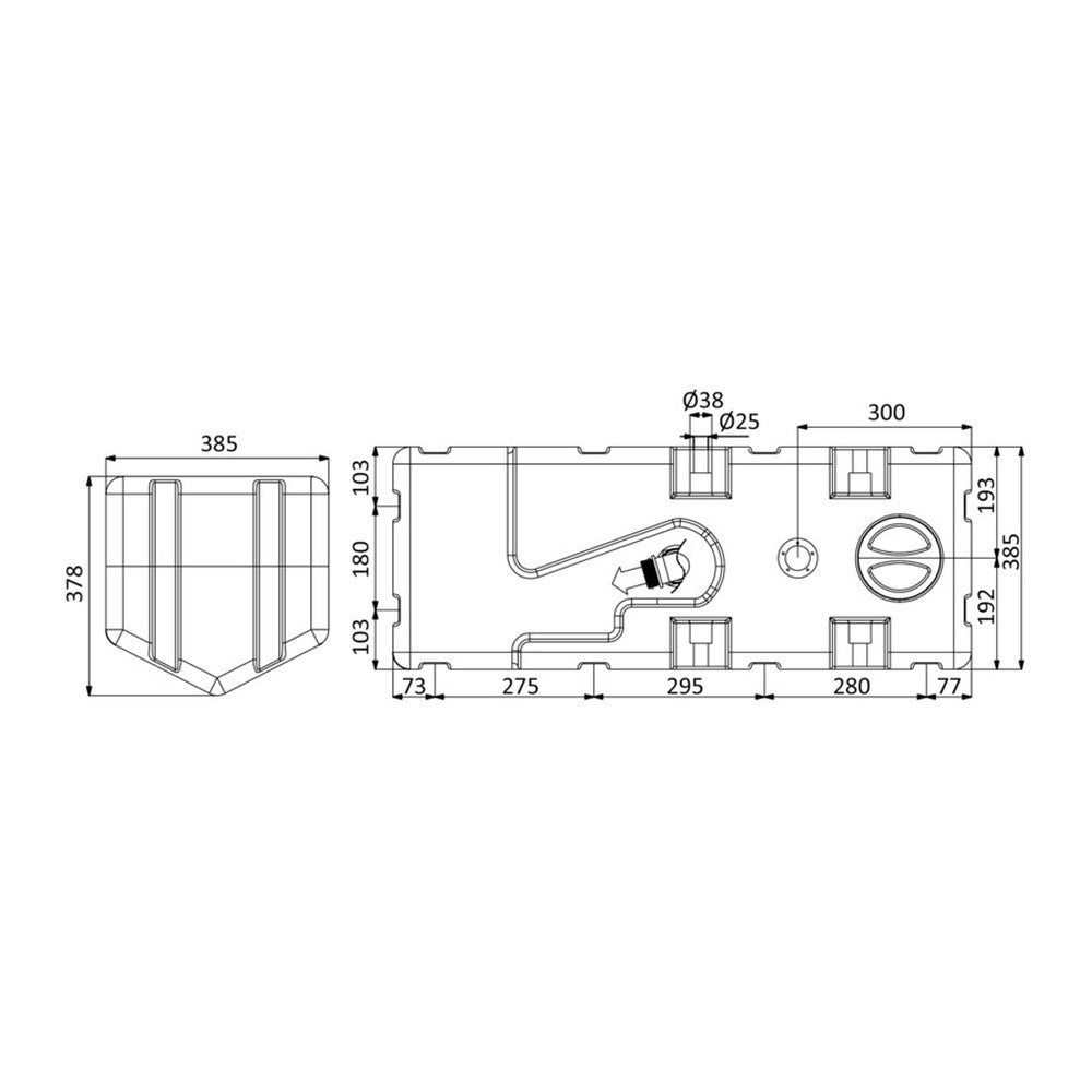 Waste water tank w/macerator 12 V 100 l - foto originale Osculati Srl