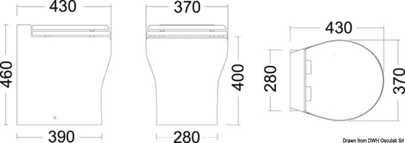 TECMA WC Elegance 2G 12 V Touch above floor - foto originale Osculati Srl