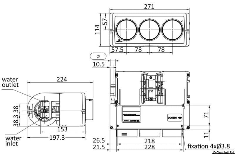Autoterm Heat exchanger 3 outlets - foto originale Osculati Srl