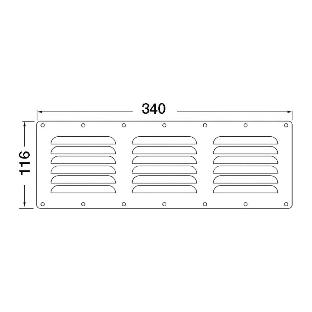 Louvred vent polished SS 116x340 mm - foto originale Osculati Srl