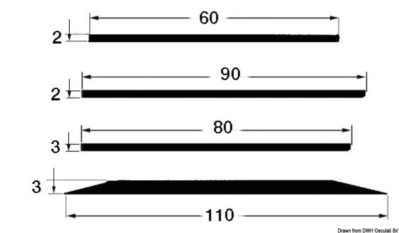 Strip 60x2 mm black (pack of 24) - foto originale Osculati Srl