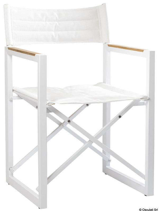 ARC Teak aluminium folding chair The Square white - foto originale Osculati Srl