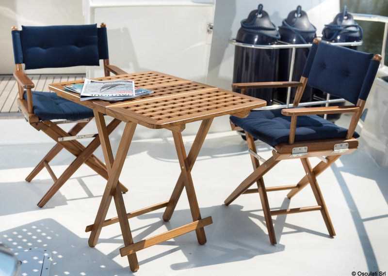 ARC Teak folding chair sand padded fabric - foto originale Osculati Srl