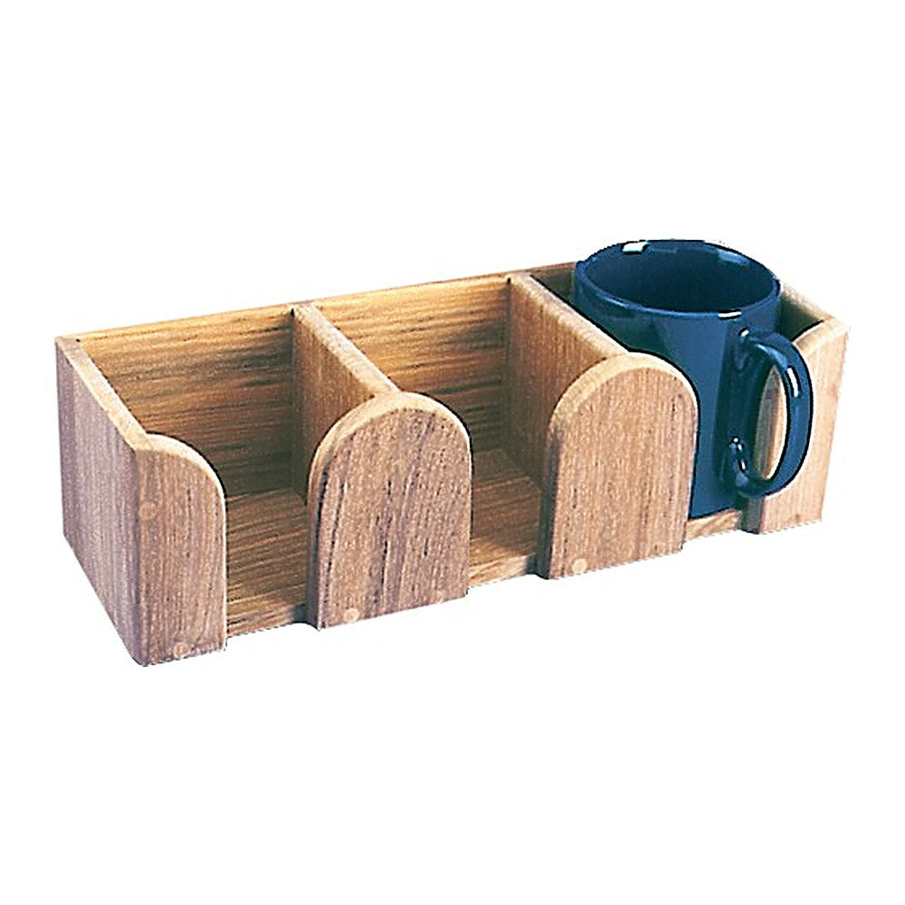 ARC Teak 3-slot cup holder 295x100x90 mm - foto originale Osculati Srl