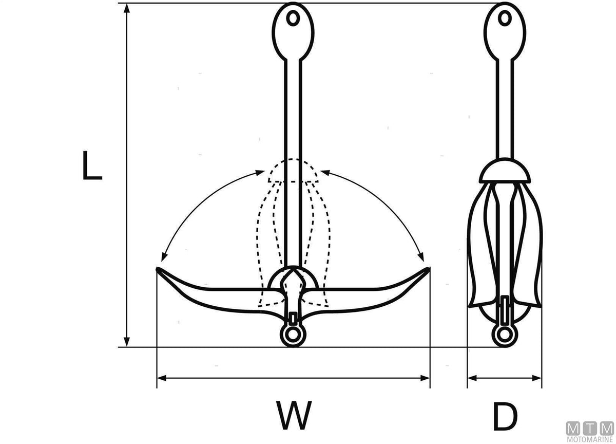 Umbrella anchor 4 kg hot-dip galvanized steel - original photo Motomarine Srl