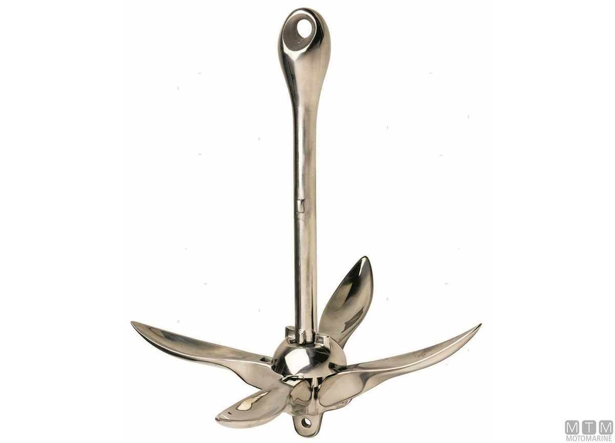 Folding anchor 6 kg, stainless steel 316 - original photo Motomarine Srl