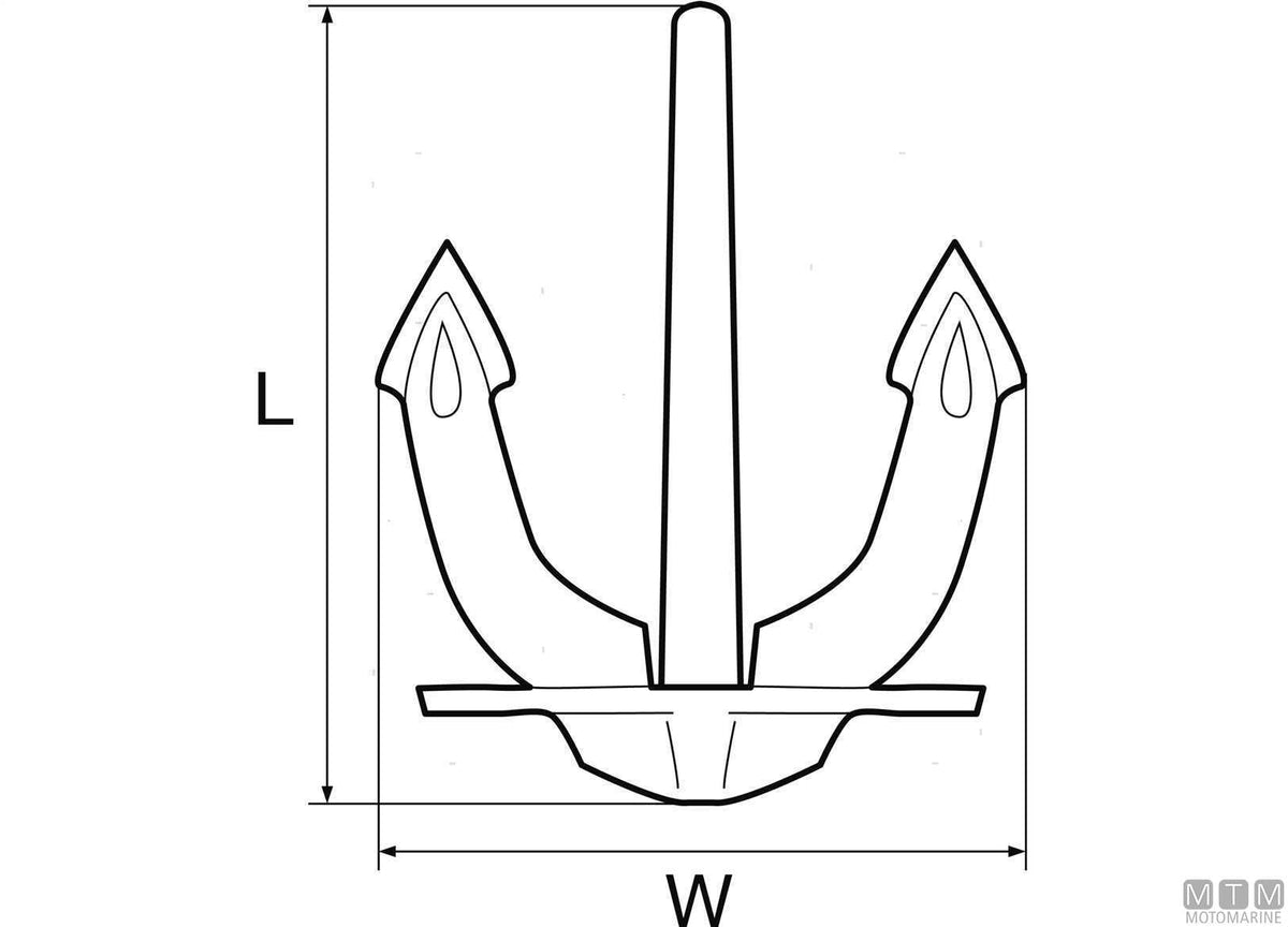 Hall anchor 58 kg hot-dip galvanized steel - original photo Motomarine Srl