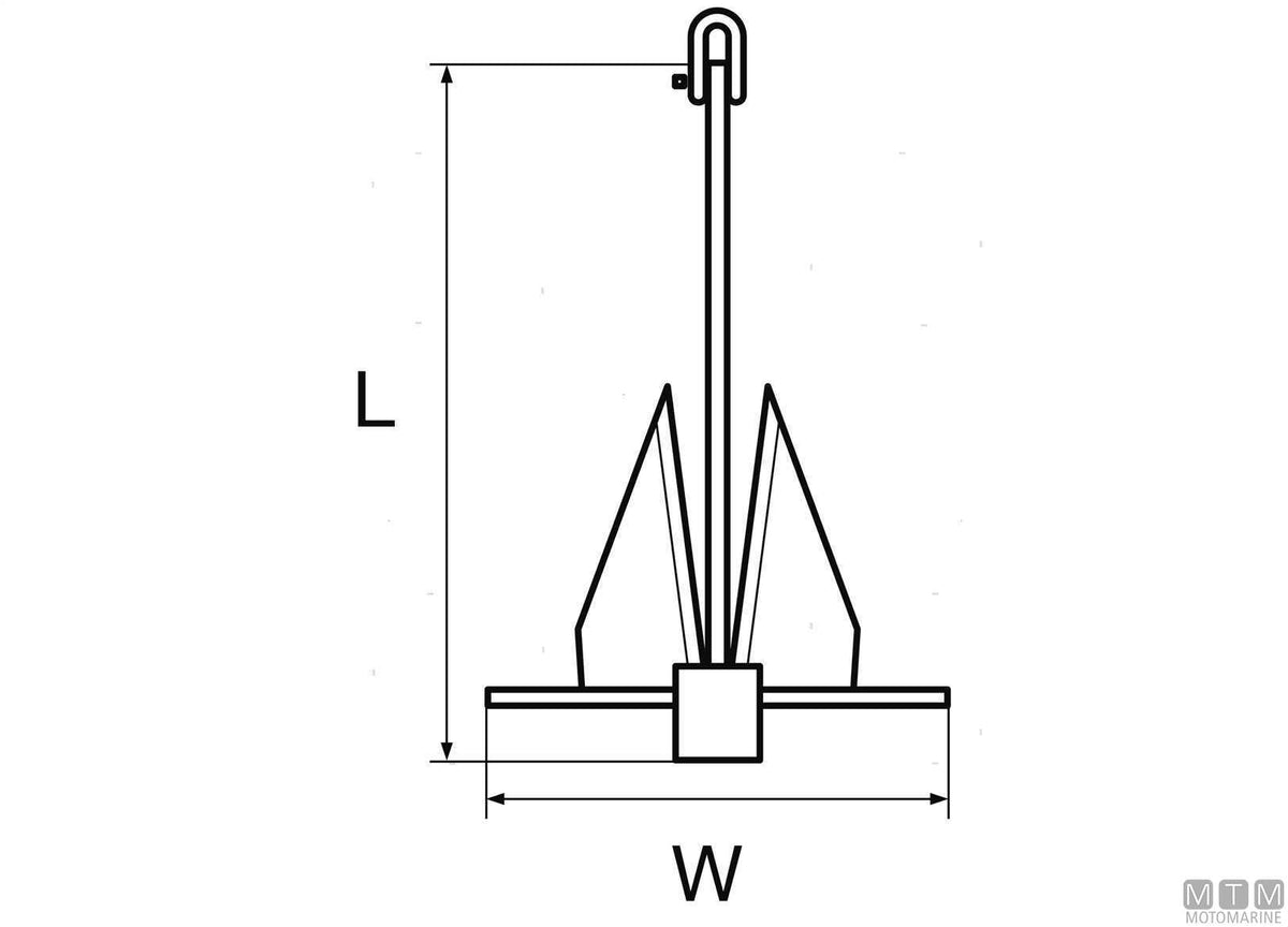 Danforth anchor 12 kg hot-dip galvanized steel - original photo Motomarine Srl