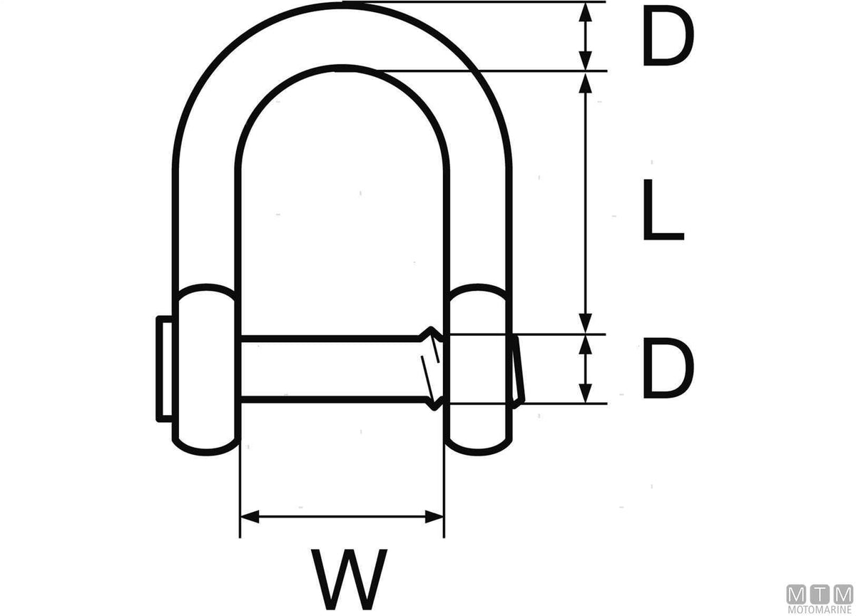 Screw pin shackle Ø10 mm stainless steel 316 - original photo Motomarine Srl
