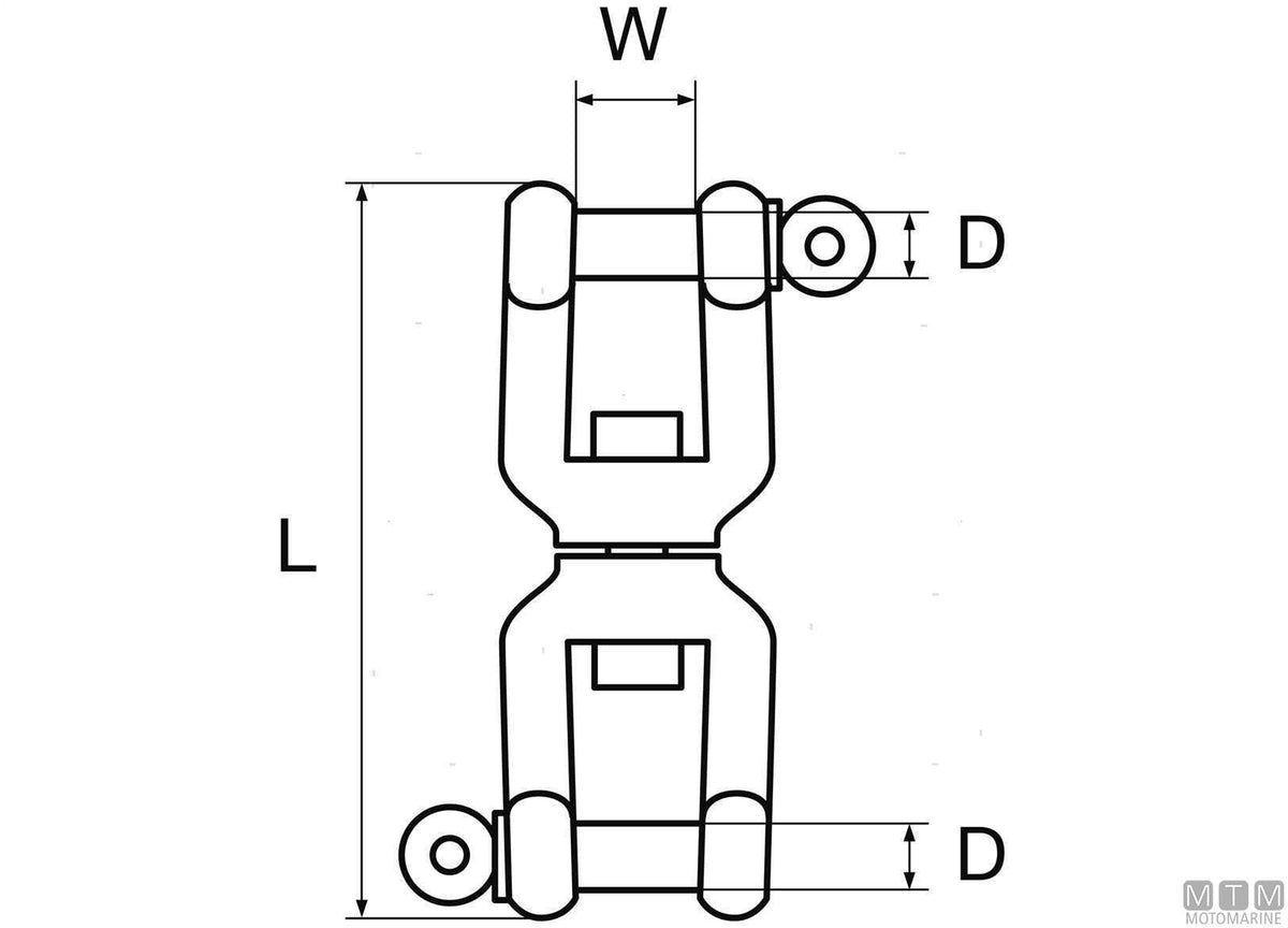 Shackle/shackle swivel Ø16 mm hot-dip galvanized steel - original photo Motomarine Srl