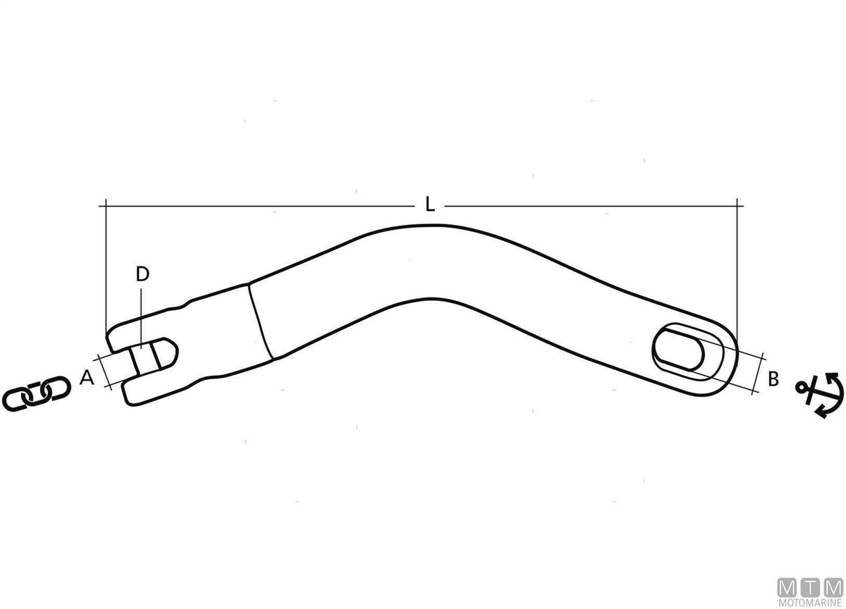 Trimfix anchor connector, chain Ø10/12 mm, stainless steel 316 - original photo Motomarine Srl