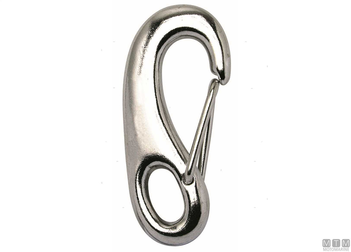 Open jib snap hook L100 mm, 316 stainless steel - original photo Motomarine Srl