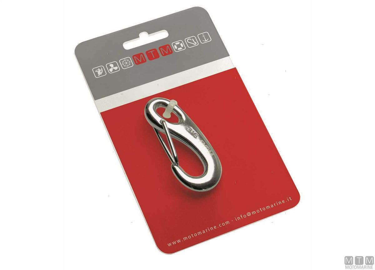 Open jib snap hook L100 mm, 316 stainless steel, M-Card - original photo Motomarine Srl