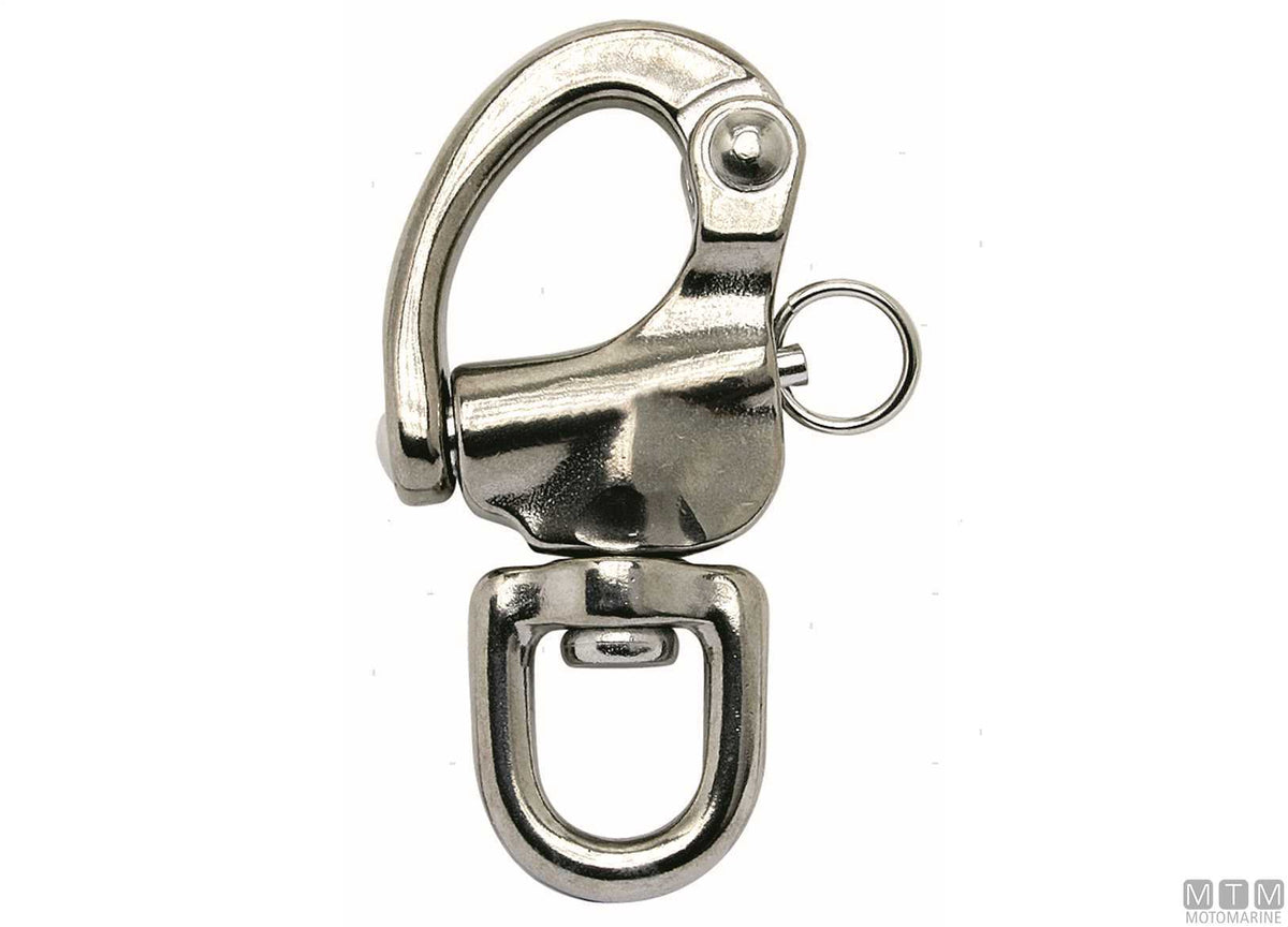 Swivel spinnaker quick release snap shackle L127 mm, 316 stainless steel - original photo Motomarine Srl
