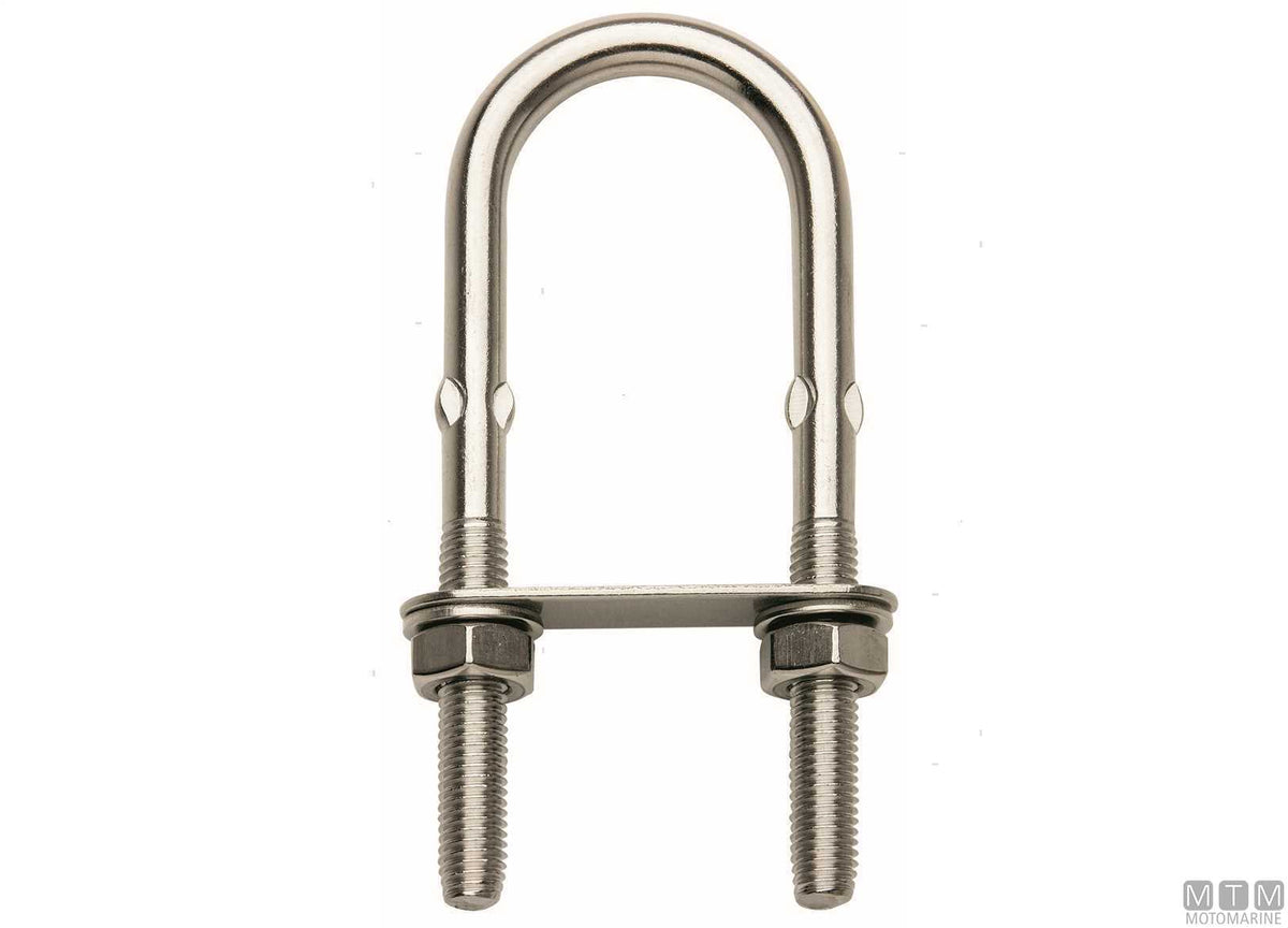 U-bolt with crimped rod Ø10 mm stainless steel 316 - original photo Motomarine Srl