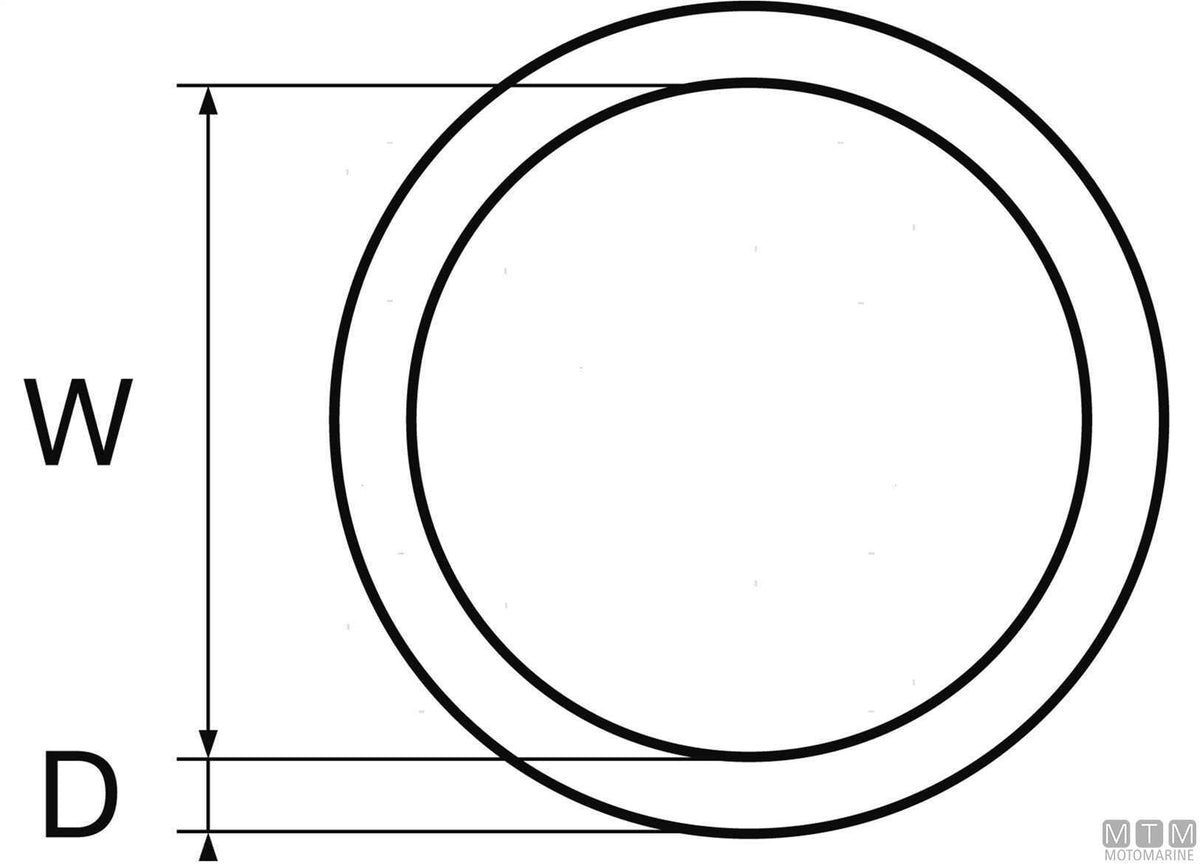 Round ring Ø4x30 mm stainless steel 316 - original photo Motomarine Srl