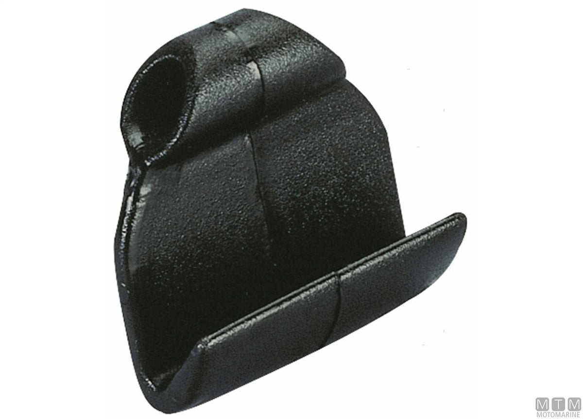Wide hook for elastic cord Ø6/8 mm in black nylon - original photo Motomarine Srl