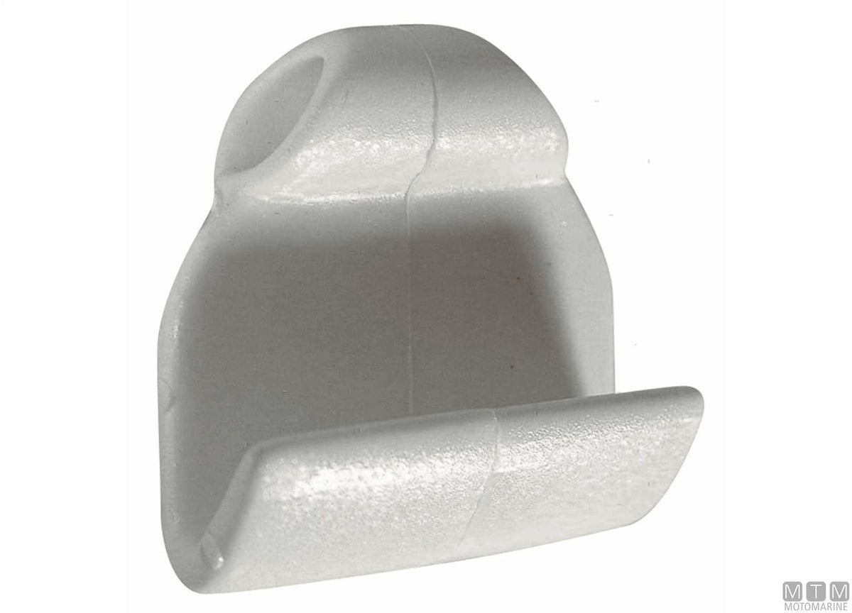 Wide hook for elastic cord Ø6/8 mm in white nylon - original photo Motomarine Srl