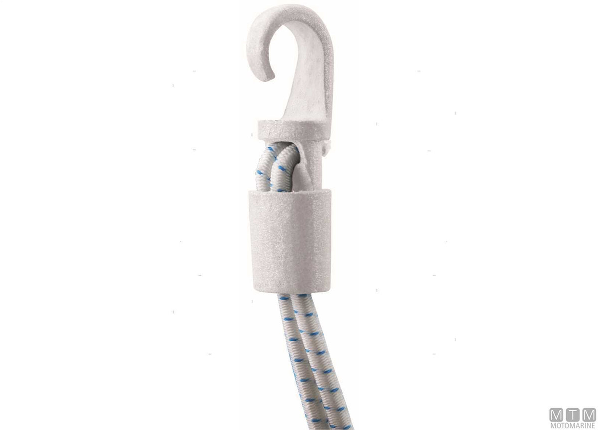 Automatic hook for elastic cord Ø8 mm in white nylon - original photo Motomarine Srl
